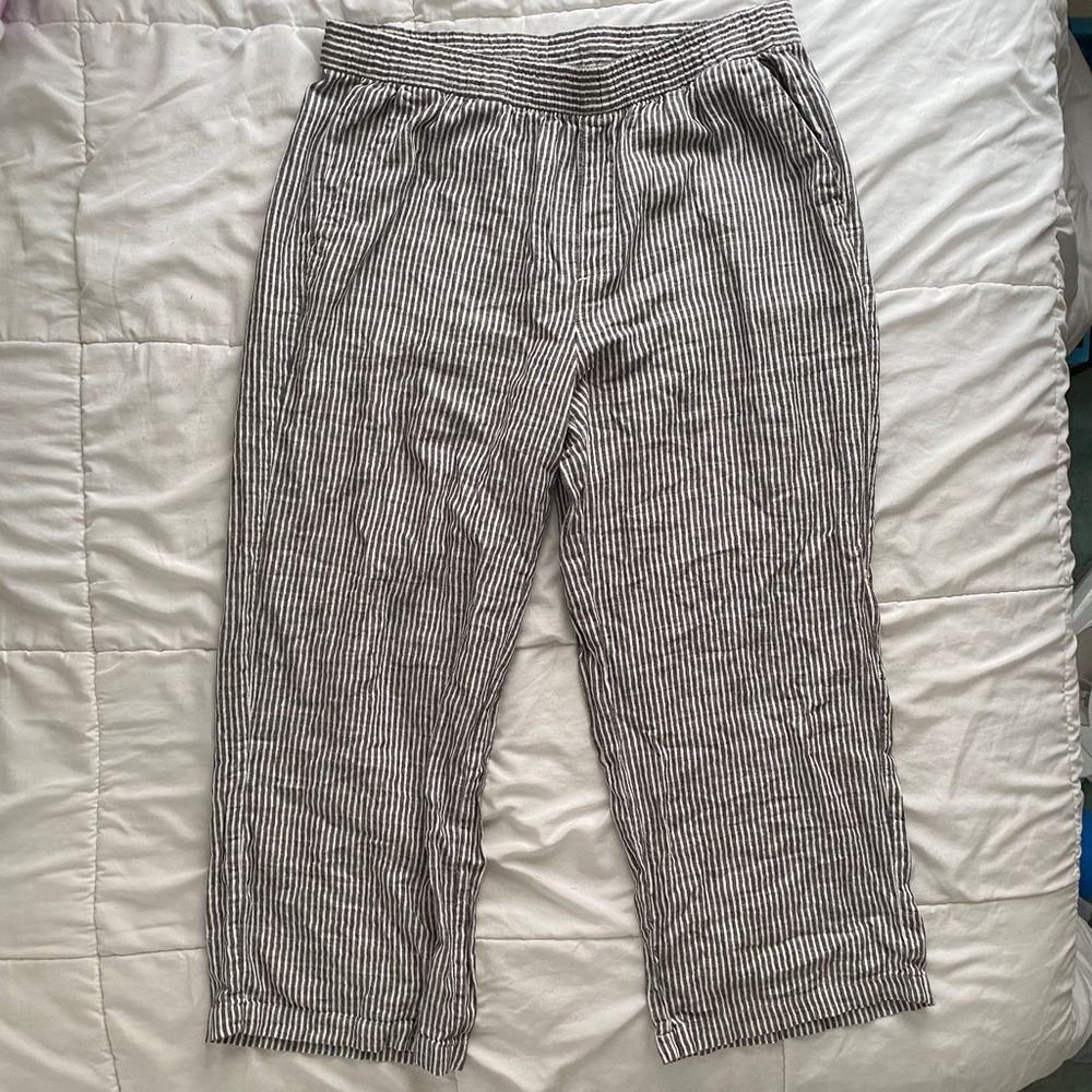 striped linen pants